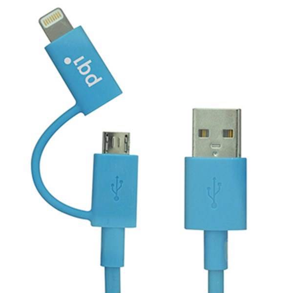 Pqi i-Cable Du-Plug USB To Lightning/microUSB Cable 0.9m، کابل تبدیل USB به microUSB/لایتنینگ پی کیو آی مدل i-Cable Du-Plug طول 0.9 متر