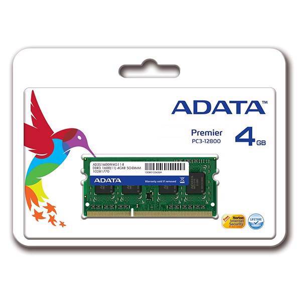 ADATA Premier DDR3 1333MHz PC3-12800 Notebook Memory - 4GB، رم لپ‌تاپ ای دیتا مدل Premier DDR3 1333MHz PC3-12800 ظرفیت 4 گیگابایت