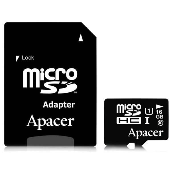 Apacer 16GB microSDHC UHS-I Class10 With Adapter، کارت حافظه‌ی اپیسر microSDHC UHS-I Class10 With Adapter