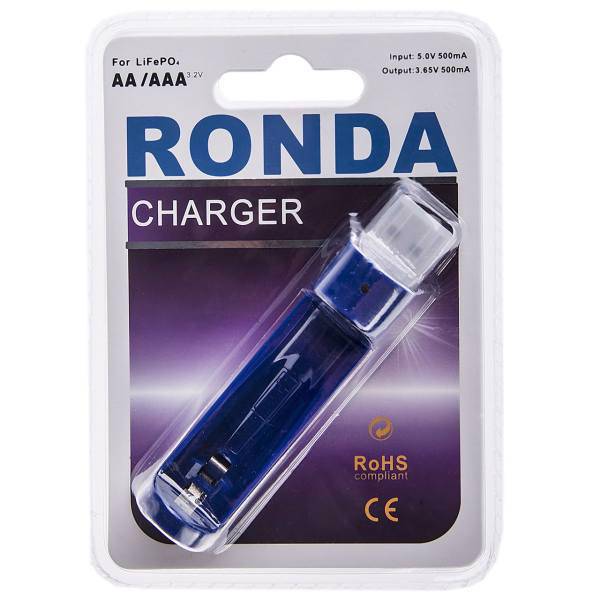 Ronda AA/AAA Battery Charger For LiFePO4، شارژر باتری روندا مناسب برای باتری‌های قلمی و نیم‌قلمی روندا نوع LiFePO4 3.2v