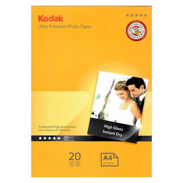 Kodak Ultra Premium Photo Paper A4 Pack Of 20، کاغذ عکس کداک مدل Ultra Premium سایز A4 بسته 20 عددی