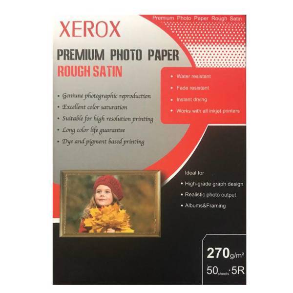 Xerox Rough Satin Photo Paper 5R Pack Of 50، کاغذ عکس زیراکس مدل Rough Satin سایز 5R بسته 50 عددی
