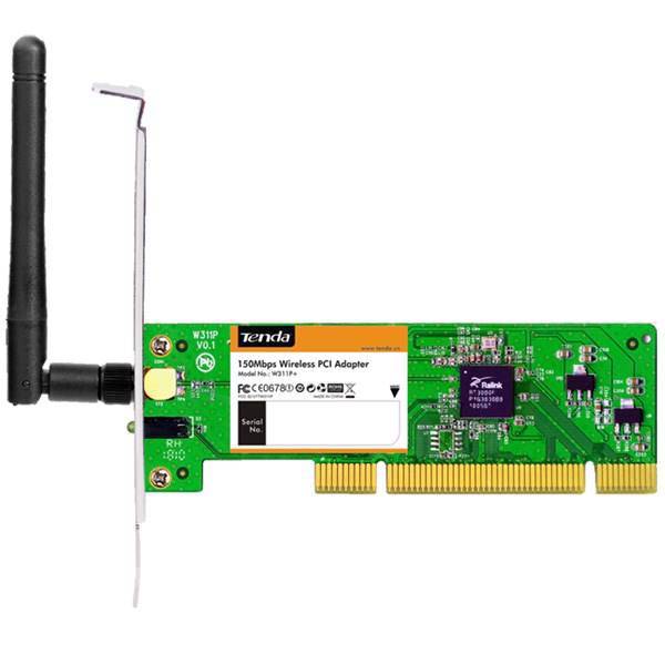 Tenda W311P Plus Wireless N150 PCI Express Adapter، کارت شبکه بی‌سیم و PCI Express تندا مدل W311P Plus