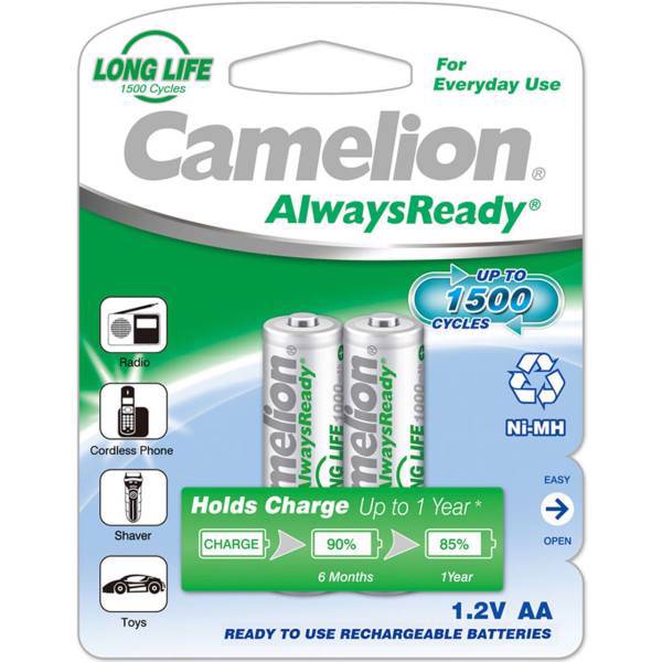Camelion Always Ready 1000mAh Rechargeable AA Battery، باتری قلمی قابل شارژ کملیون مدل Always Ready ظرفیت 1000 میلی آمپر ساعت