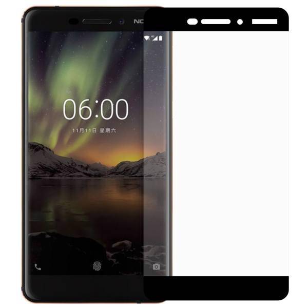 Tempered Full Cover Glass Screen Protector For Nokia 6 2018، محافظ صفحه نمایش شیشه ای تمپرد مدل Full Cover مناسب برای گوشی موبایل نوکیا 6 2018