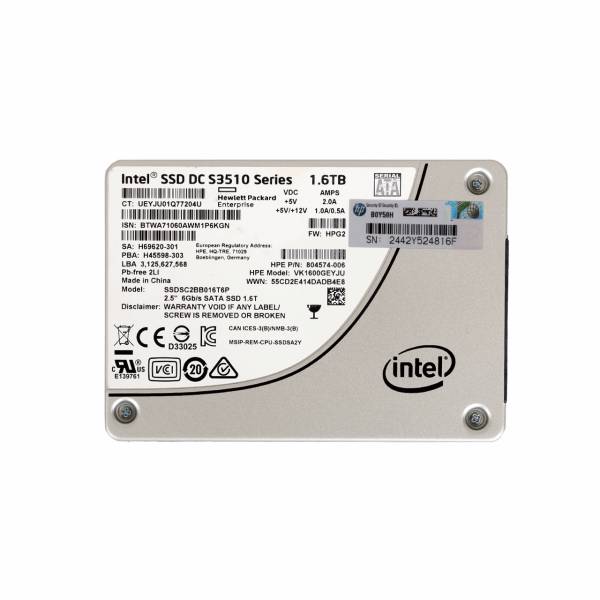 HP Internal SSD Drive 1.6TB SATA 6G/804605-B21، اس اس دی اینترنال اچ پی مدل Read Intensive ظرفیت 1.6 ترابایت