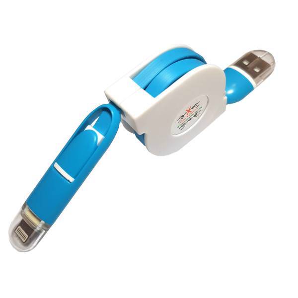 ElFin MC04003 Mobile Cable USB to MicroUSB and Lightning 50cm، کابل تبدیل USB به MicroUSB و لایتنینگ مدل MC04003 به طول 50 سانتی متر