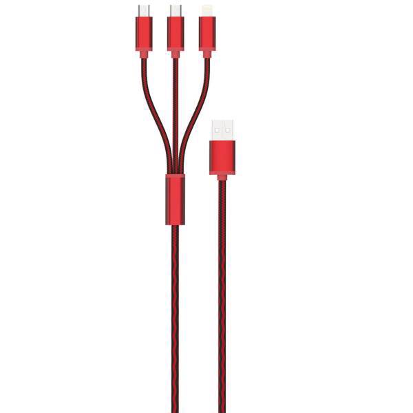 EMY MY-447 USB to microUSB/Lightning Cable 1.2M، کابل تبدیل USB به لایتنینگ/microUSB امی مدل MY-447 طول 1.2 متر