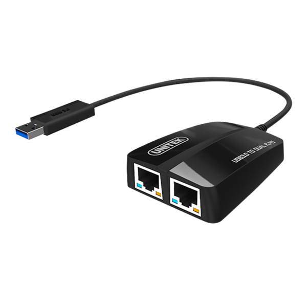 Unitek Y-3463 USB 3.0 To Dual Gigabit Ethernet Adapter، مبدل USB 3.0 به Gigabit Ethernet دوتایی یونیتک مدل Y-3463