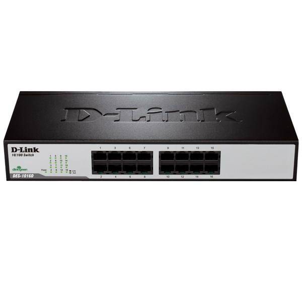 D-Link DES-1016D 16-Port Fast Ethernet Unmanaged Desktop Switch، سوییچ 16 پورت غیر مدیریتی و دسکتاپ دی-لینک مدل DES-1016D