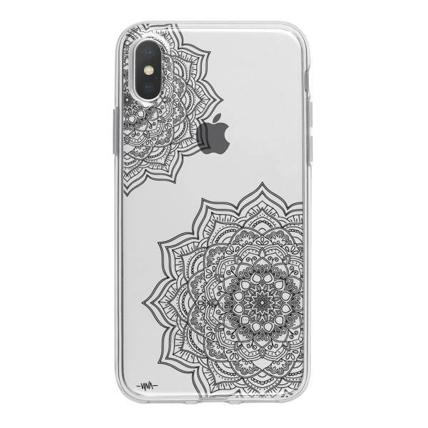 Black Flower Mandala Case Cover For iPhone X / 10، کاور ژله ای وینا مدل Black Flower Mandala مناسب برای گوشی موبایل آیفون X / 10