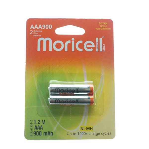 باتری نیم قلمی قابل شارژ moricell مدل Ni-MH بسته 2 عددی