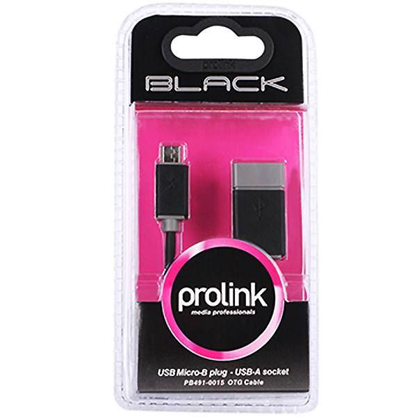 Prolink PB491 OTG Cable، کابل نری Micro USB به سوکت USB پرولینک مدل PB491 - طول 15 سانتی متر