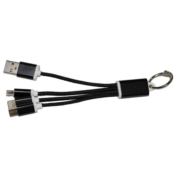 کابل تبدیل USB به لایتنینگ/USB-C/micro USB مدل MB68 به طول 15 سانتی متر