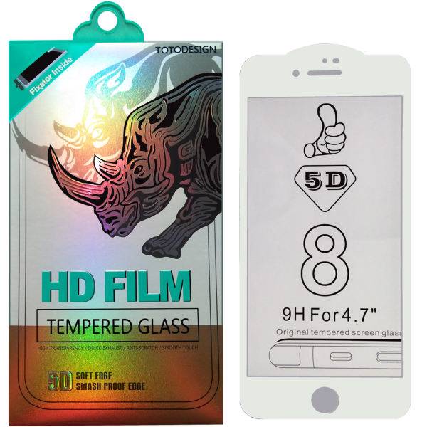 محافظ صفحه شیشه ای مدل 5D Full Coverage 2018 TOTO DESIGN مناسب برای گوشی موبایل اپل iphone 8