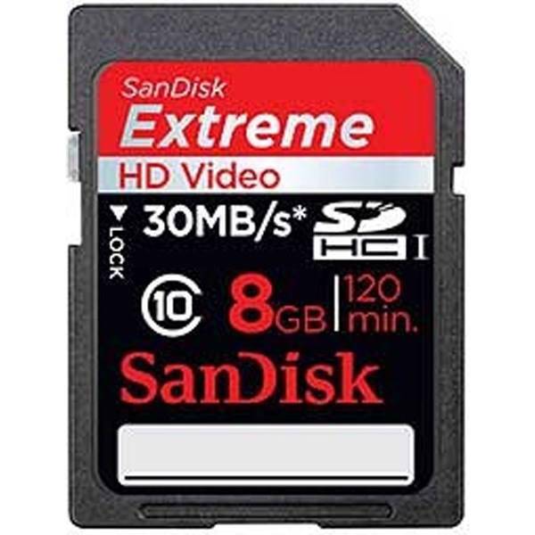 SanDisk SDHC Extreme 200X - 8GB، کارت حافظه ی SDHC سن دیسک Extreme 200X با ظرفیت 8 گیگابایت