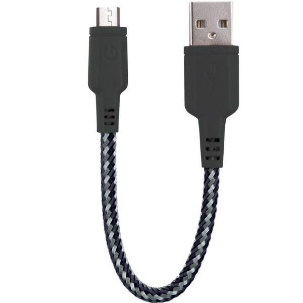Energea Nylotough USB To microUSB Cable 16cm، کابل تبدیل USB به microUSB انرجیا مدل Nylotough به طول 16 سانتی متر