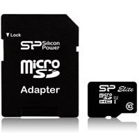 Silicon Power Elite UHS-I U1 Class 10 40MBps microSDXC With Adapter - 64GB کارت حافظه سیلیکون پاور مدل Elite کلاس 10 استاندارد UHS-I U1 سرعت40MB/s همراه با آداپتور تبدیل - 64GB