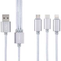 Cabbrix USB To microUSB/Lightning/USB-C Cable 1.5m کابل تبدیل USB به microUSB/لایتنینگ/USB-C کابریکس طول 1.5 متر