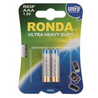 Ronda Ultra Plus Ultra Heavy Duty AAA Battery Pack Of 2 باتری نیم قلمی روندا مدل Ultra Plus Ultra Heavy Duty بسته 2 عددی