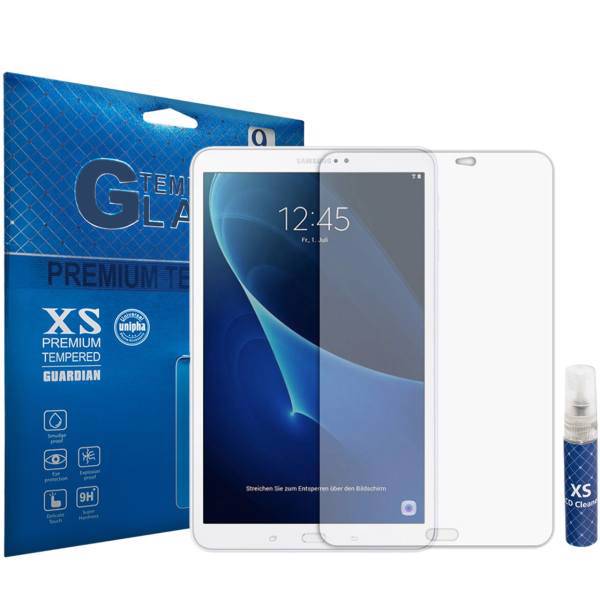 XS Tempered Glass Screen Protector For Samsung Galaxy Tab A 10.1 T585 With XS LCD Cleaner، محافظ صفحه نمایش شیشه ای ایکس اس مدل تمپرد مناسب برای تبلت سامسونگ Galaxy Tab A 10.1 T585 به همراه اسپری پاک کننده صفحه XS