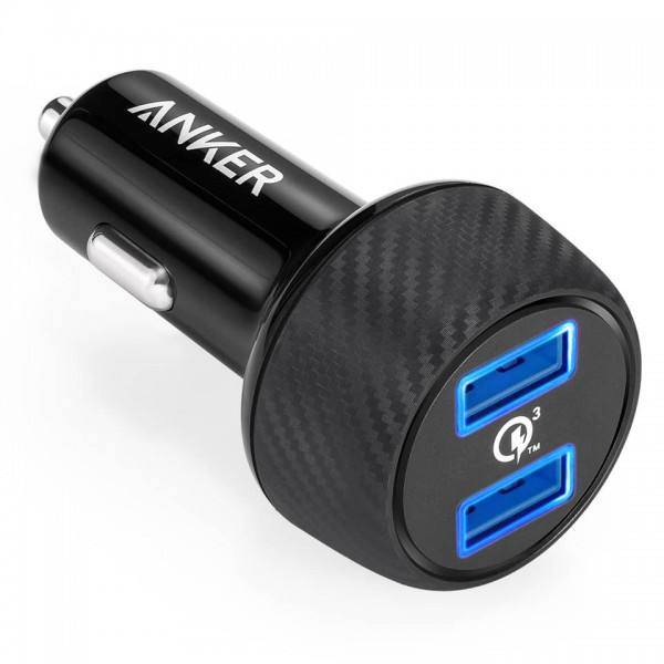 Anker A2228 PowerDrive Speed 2 Ports With Quick Charge 3.0 Car Charger، شارژر فندکی انکر مدل A2228 PowerDrive Speed 2 Ports With Quick Charge 3.0