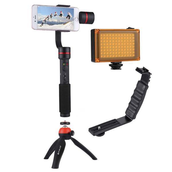 Puluz G1 Stabilizer Camcorder With Flash For Gopro Sport Camera، دسته فیلم برداری پلوز مدل G1 Stabilizer همراه با فلاش مناسب برای دوربین ورزشی گوپرو