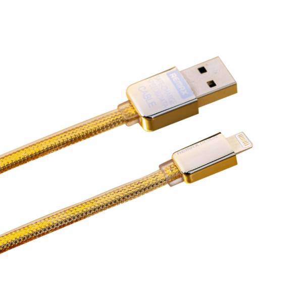 Remax Gold Safe and Speed USB to Lightning Cable 1m، کابل تبدیل USB به لایتنینگ ریمکس مدل Gold Safe and Speed به طول 1 متر