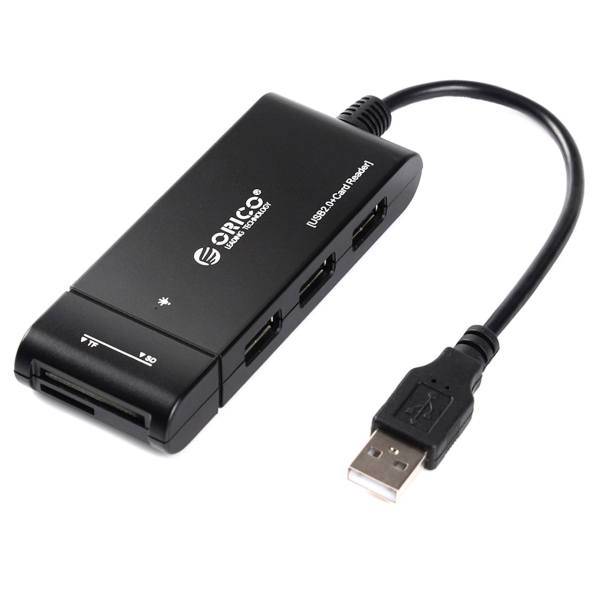 Orico H32TS-U2 3 Port USB 2.0Hub with Crad Reader، هاب USB 2.0 اوریکو مدل H32TS-U2