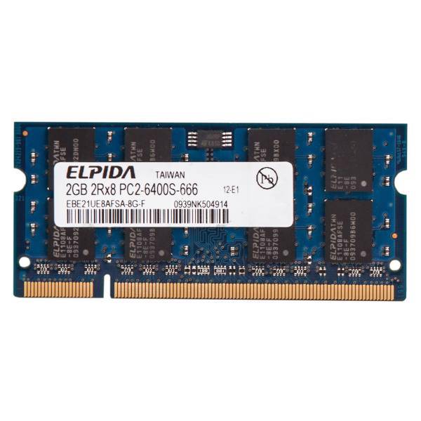 Elpida DDR2 6400s MHz RAM - 2GB، رم لپ تاپ الپیدا مدل DDR2 6400s MHz ظرفیت 2 گیگابایت