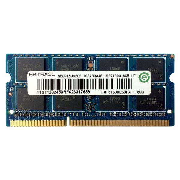 RAMAXEL DDR3L PC3L 12800s MHz 1600 RAM 8GB، رم لپ تاپ رامکسل مدل 1600 DDR3L PC3L 12800S MHz ظرفیت 8 گیگابایت