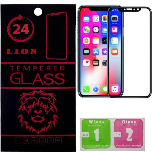 LION 5D Full Glue Glass Screen Protector For Apple iPhone X، محافظ صفحه نمایش تمام چسب شیشه ای لاین مدل 5D مناسب برای گوشی اپل آیفون X