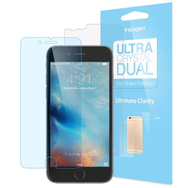 Spigen Ultra Crystal Dual Screen Protector For Apple iPhone 6s Plus، محافظ صفحه نمایش اسپیگن مدل Ultra Crystal Dual مناسب برای گوشی موبایل اپل آیفون 6s پلاس