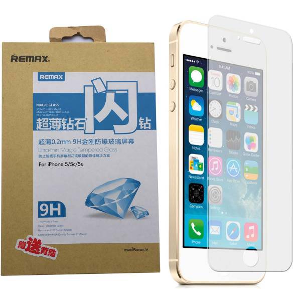 Remax Diamond Glass For iPhone 5S/SE، محافظ صفحه نمایش شیشه ای اکلیلی ریمکس مناسب برای آیفون 5S/SE