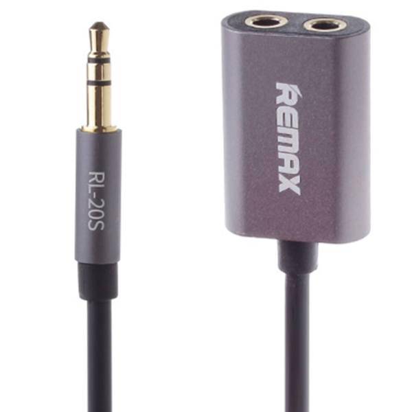 Remax RL-S20 3.5 Audio Sharing AUX Cable 0.25m، کابل AUX ریمکس مدل RL-S20 3.5 Audio Sharing طول 0.25 متر
