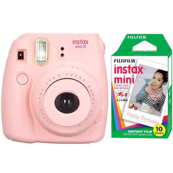 Fujifilm Instax Mini 8 Digital Camera With Mini Film، دوربین عکاسی چاپ سریع فوجی فیلم مدل Instax Mini 8 به همراه کاغذ چاپگر