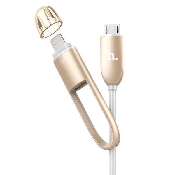 Hoco USB To Lightning - microUSB UPL01 2 In 1 Universal Cable، کابل یو اس بی به لایتنینگ و میکرو یو اس بی هوکو مدل UPL01