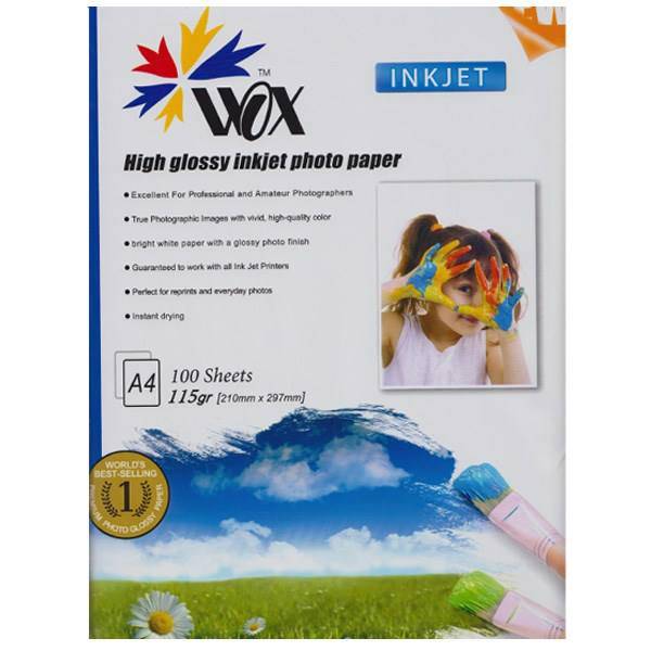 Wox High Glossy W115-HG Photo Printer، کاغذ عکس گلاسه وکس مدل W115-HG مخصوص پرینتر جوهر افشان
