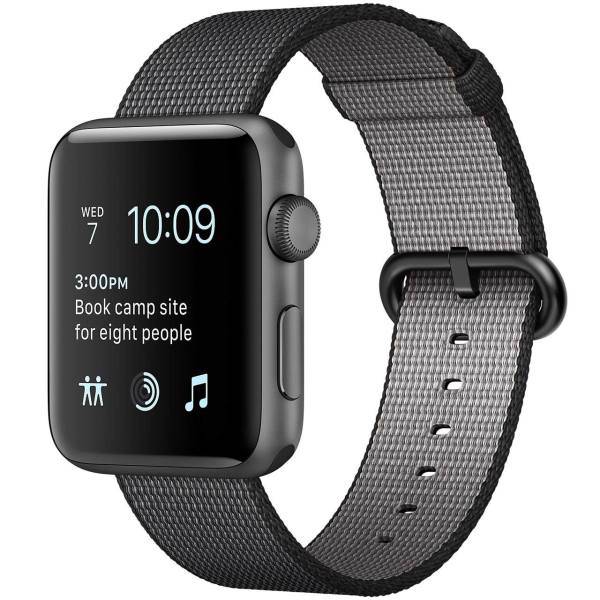 Apple Watch Series 2 42mm Space Gray Aluminum Case with Black Woven Nylon، ساعت هوشمند اپل واچ سری 2 مدل 42mm Space Gray Aluminum Case with Black Woven Nylon