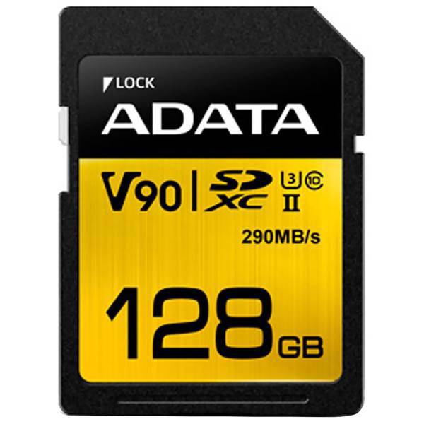 Adata Premier ONE UHS-II U3 V90 Class 10 290MBps SDXC - 128GB، کارت حافظه‌ SDXC ای دیتا مدل Premier ONE V90 کلاس 10 استاندارد UHS-II U3 سرعت 290MBps ظرفیت 128 گیگابایت