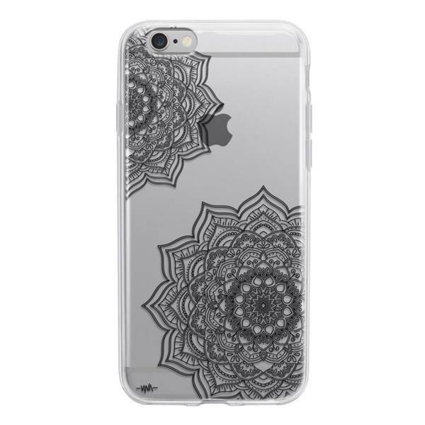 Black Flower Mandala Case Cover For iPhone 6/6s، کاور ژله ای وینا مدل Black Flower Mandala مناسب برای گوشی موبایل آیفون 6/6s