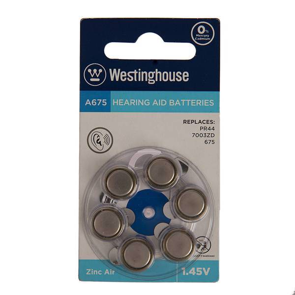 Westinghouse A675 Hearing Aid Battery، باتری سمعک وستینگ هاوس مدل A675