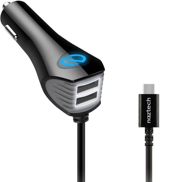 Naztech N420 Car Charger With microUSB Cable، شارژر فندکی نزتک مدل N420 همراه با کابل microUSB