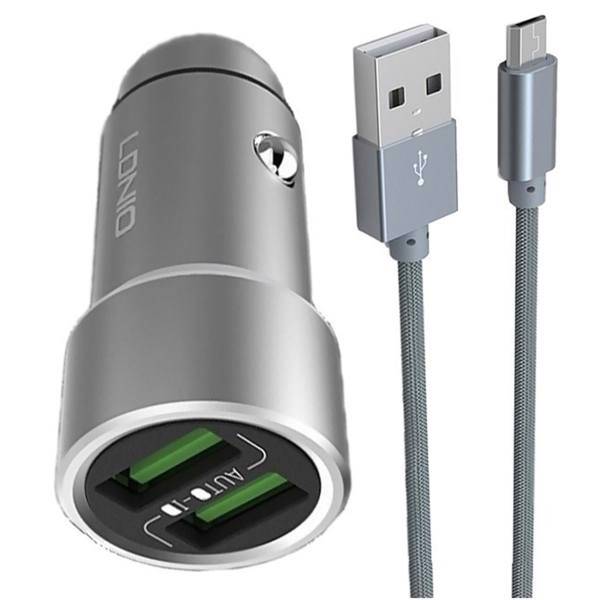 LDNIO C401 Car Charger With microUSB Cable، شارژر فندکی الدینیو مدل C401 همراه با کابل microUSB
