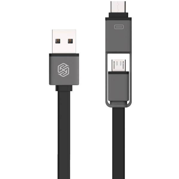 Nillkin Plus USB To microUSB And USB-C Cable 1.2m، کابل تبدیل USB به MicroUSB و USB-C نیلکین مدل Plus به طول 1.2 متر