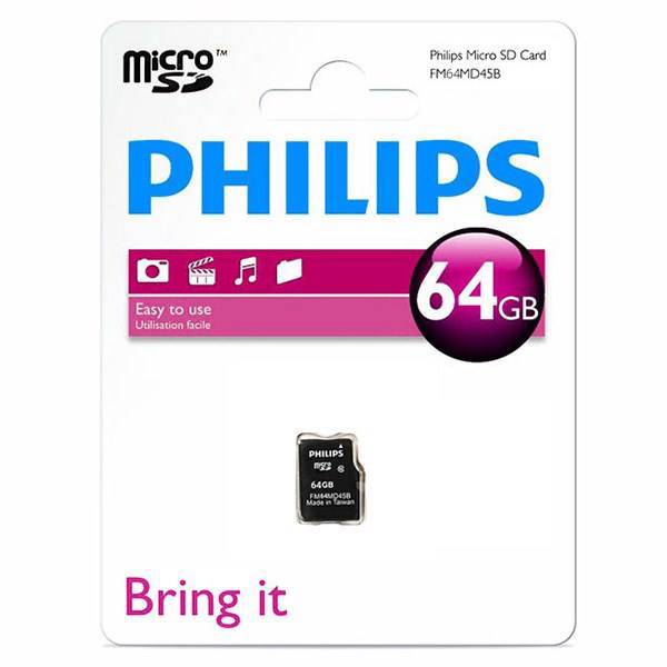 Philips FM64MD45B Class 10 microSD - 64GB، کارت حافظه microSD فیلیپس مدل FM64MD45B کلاس 10 ظرفیت 64 گیگابایت