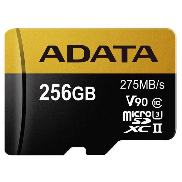 Adata Premier One V90 UHS-II U3 Class 10 275MBps microSDXC 256GB، کارت حافظه microSDXC ای دیتا مدل Premier ONE V90 کلاس 10 استاندارد UHS-II U3 سرعت 275MBps ظرفیت 256 گیگابایت
