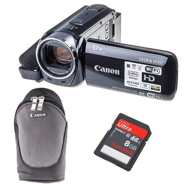 Canon Legria HF R57 With Bag And 8GB Sandisk SDHC Card، دوربین فیلم برداری کانن Legria HF R57 به همراه کیف و کارت حافظه 8 گیگابایتی سندیسک