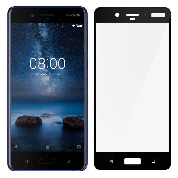 Tempered Full Glue Glass Screen Protector For Nokia 8، محافظ صفحه نمایش تمپرد مدل فول چسب مناسب برای گوشی موبایل نوکیا 8