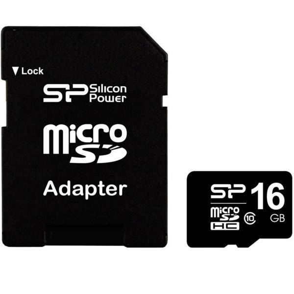 Silicon Power Class 10 133X microSDHC With Adapter - 16GB، کارت حافظه microSDHC سیلیکون پاور کلاس 10 سرعت 133X همراه با آداپتور تبدیل ظرفیت 16 گیگابایت